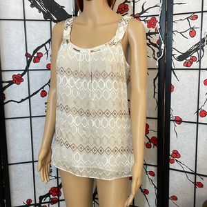 𝅺White House/Black Market sleeveless top.  Collard built in jewelry.  XS- EUC